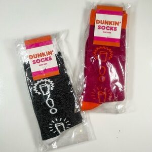 Dunkin Donuts Dunkin’ Socks Lot of 2 Pairs - One Size